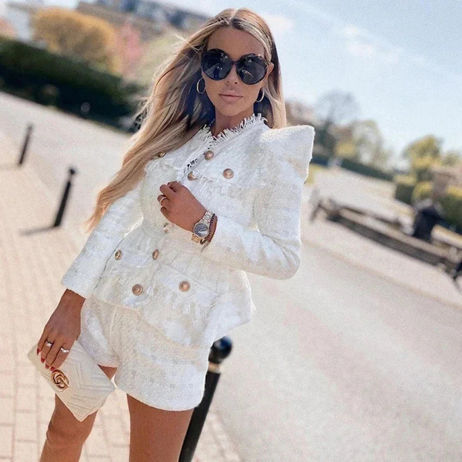LUX Tweed Jacket & Shorts Set