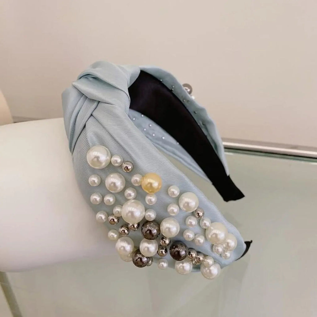 Mixed Pearl Baroque Center Knot Hairband