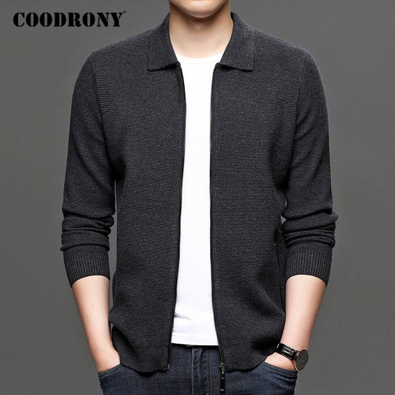 COODRONY Brand Cardigan Men Fashion Streetwear Sweater Coat Men Autumn Winter New Arrival Thick Warm Wool Cardigans Pocket C1197