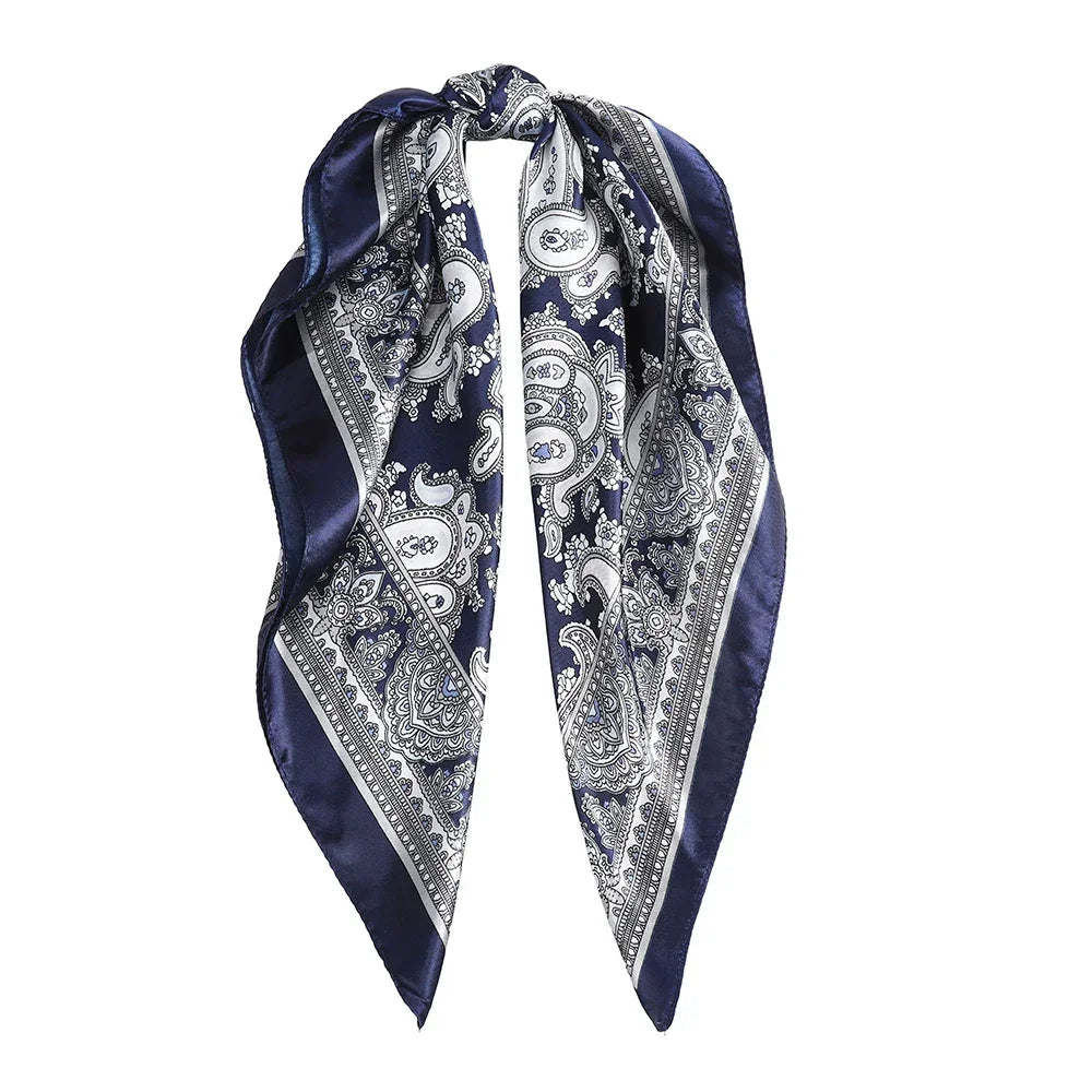 AWAYTR Fashion Head Scarf Leopard Print Satin  Hair Bands for Girls Women Headband Scarfs Body Glitter Turban Bandanas Headwear