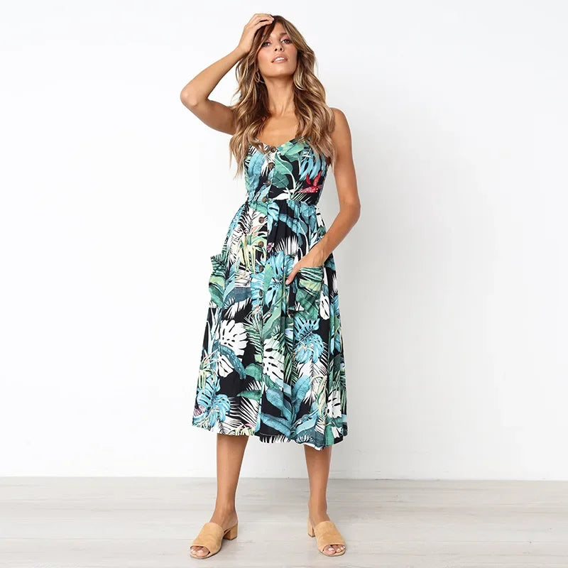 Cute Boho Button Down Sundress
