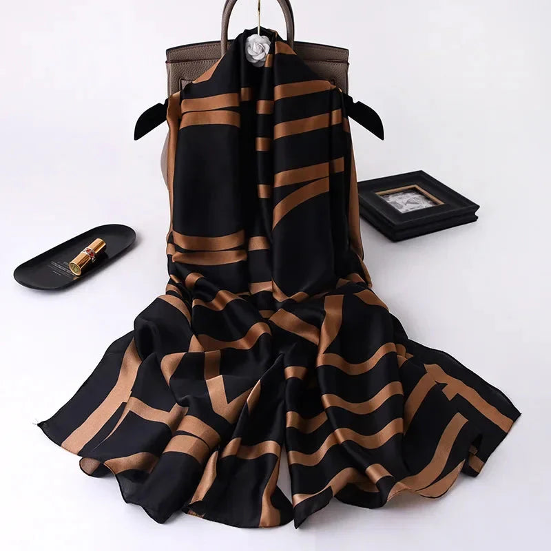 180*90cm Luxury Brand Women Summer Silk Scarves Shawl Lady Wrap Soft Female Europe Designer Beach Bandanna foulard muffler pareo
