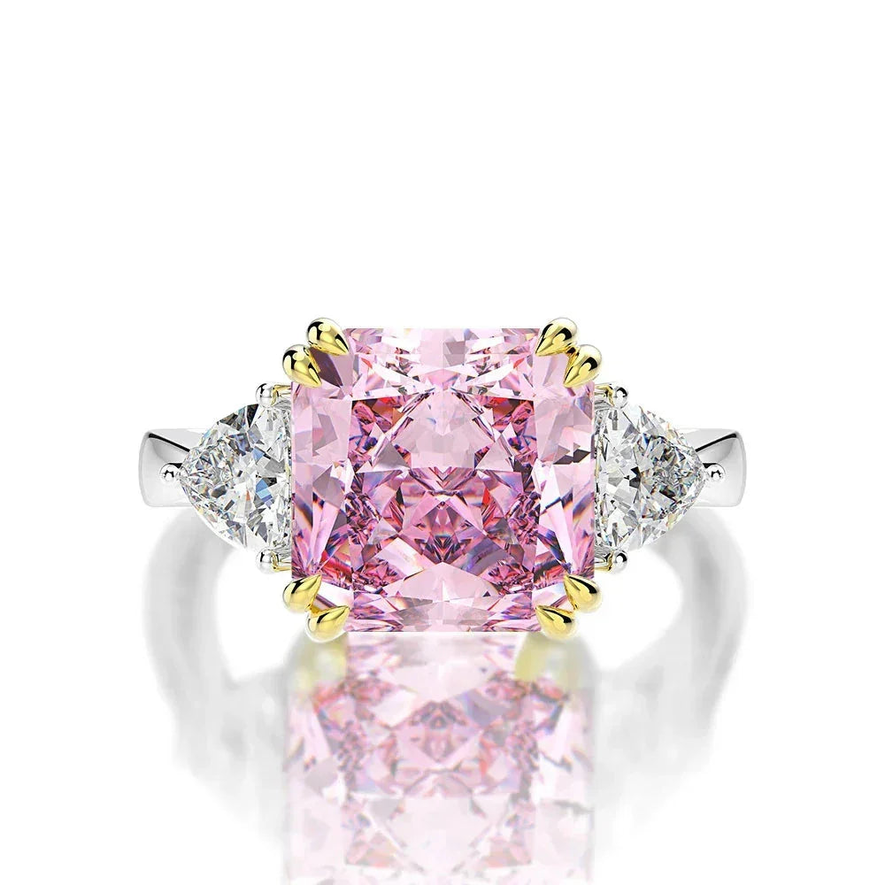 925 Sterling Silver 5CT G Color Lab Sapphire Gemstone Wedding Engagement Cocktail Ring