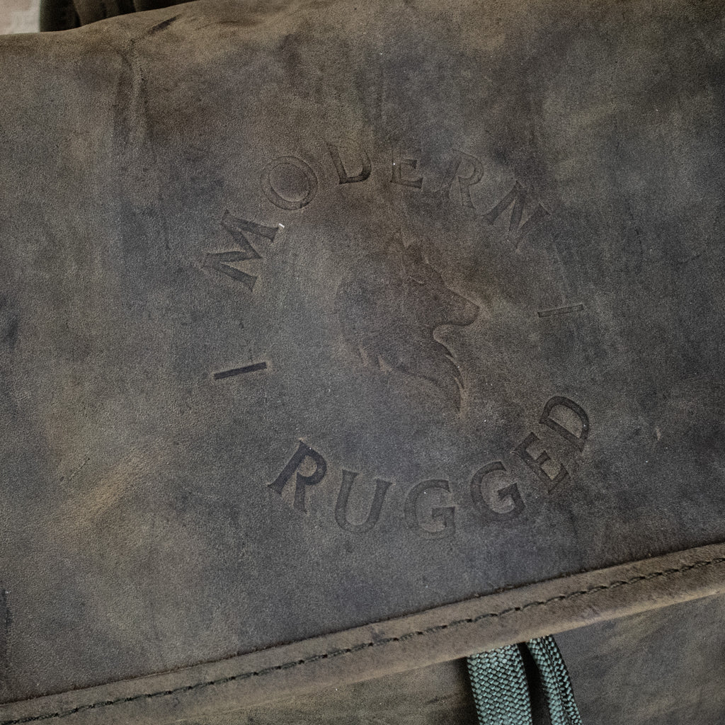 Leather Hide Backpack - Olive (Weathered)