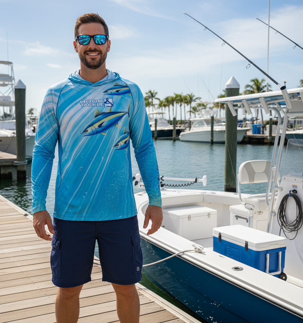 Men's Tuna Abyss UV Fishing Hoodie Gaiter L/S