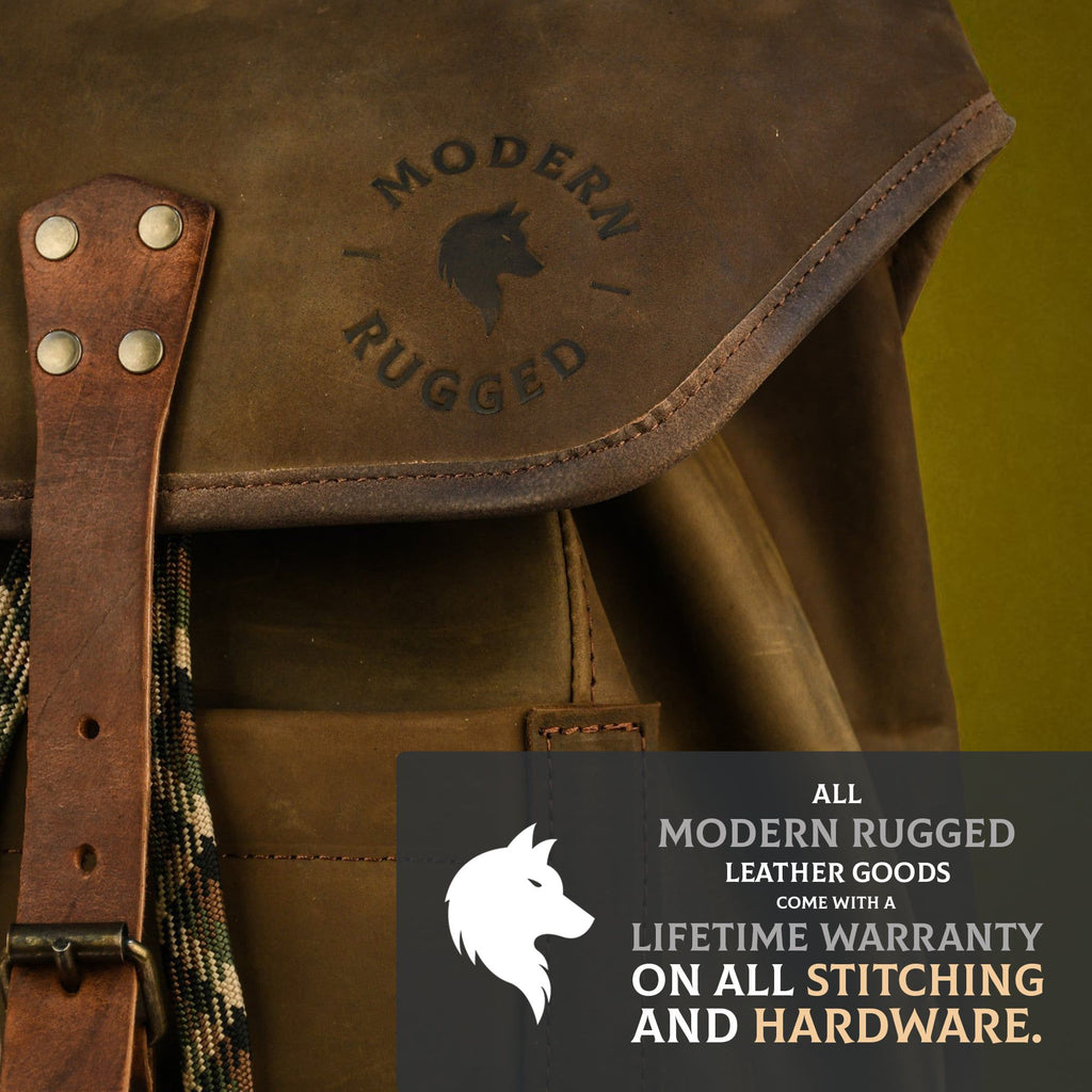 Leather Hide Backpack - Mahogany and Brown (Rustic)