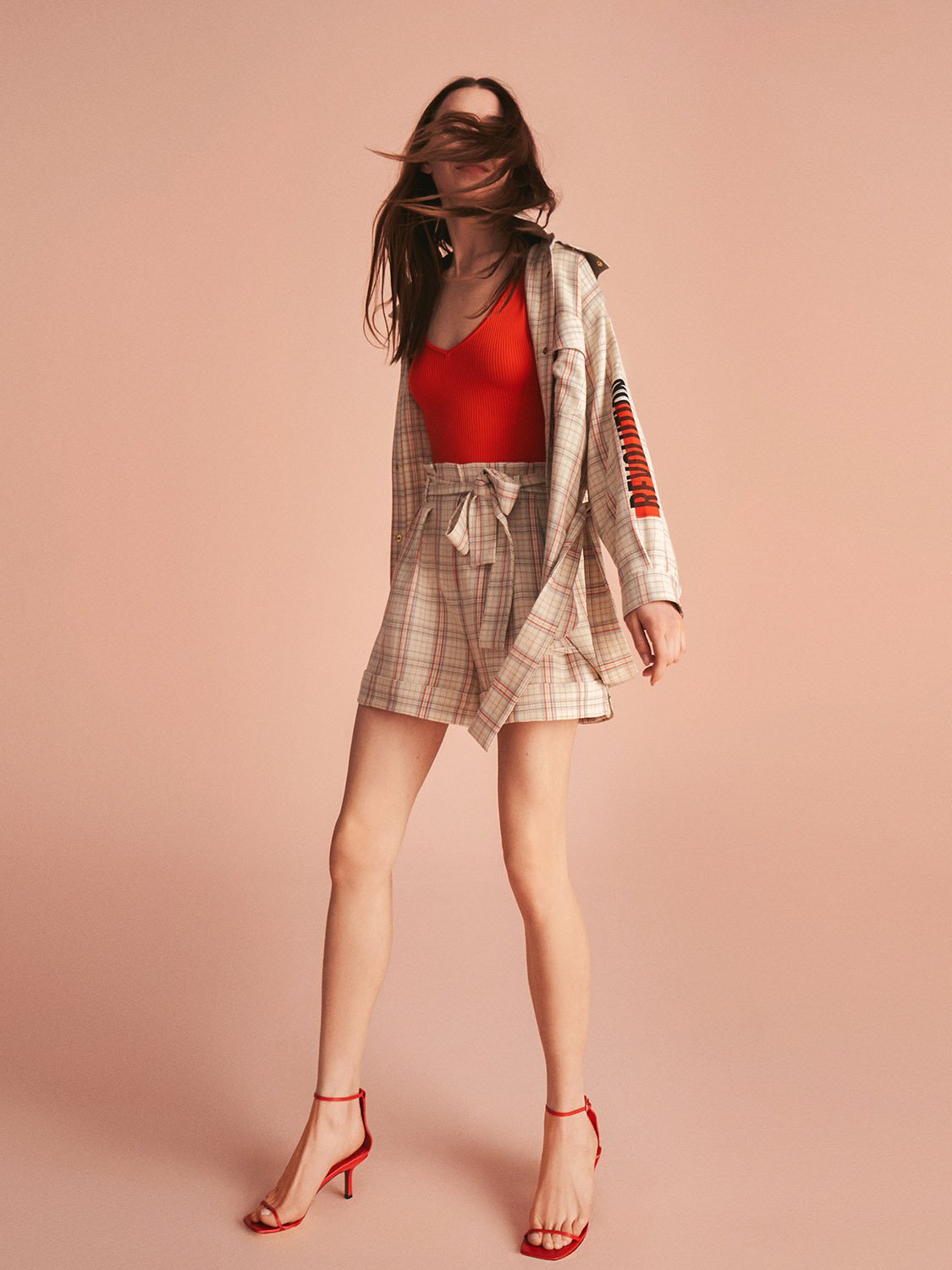 Belted Plaid Shorts