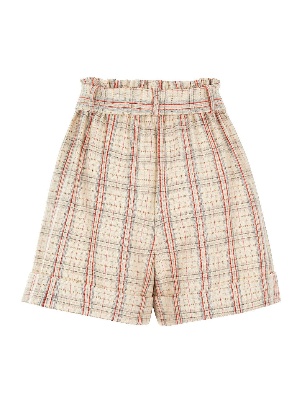 Belted Plaid Shorts