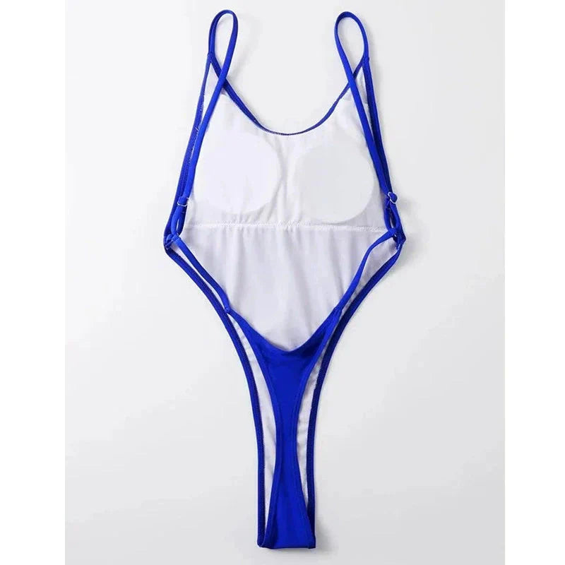 Fashion Women's Solid Color One-Piece Swimsuit Sexy Halter Bikini Solid Color Bikini Swimsuit