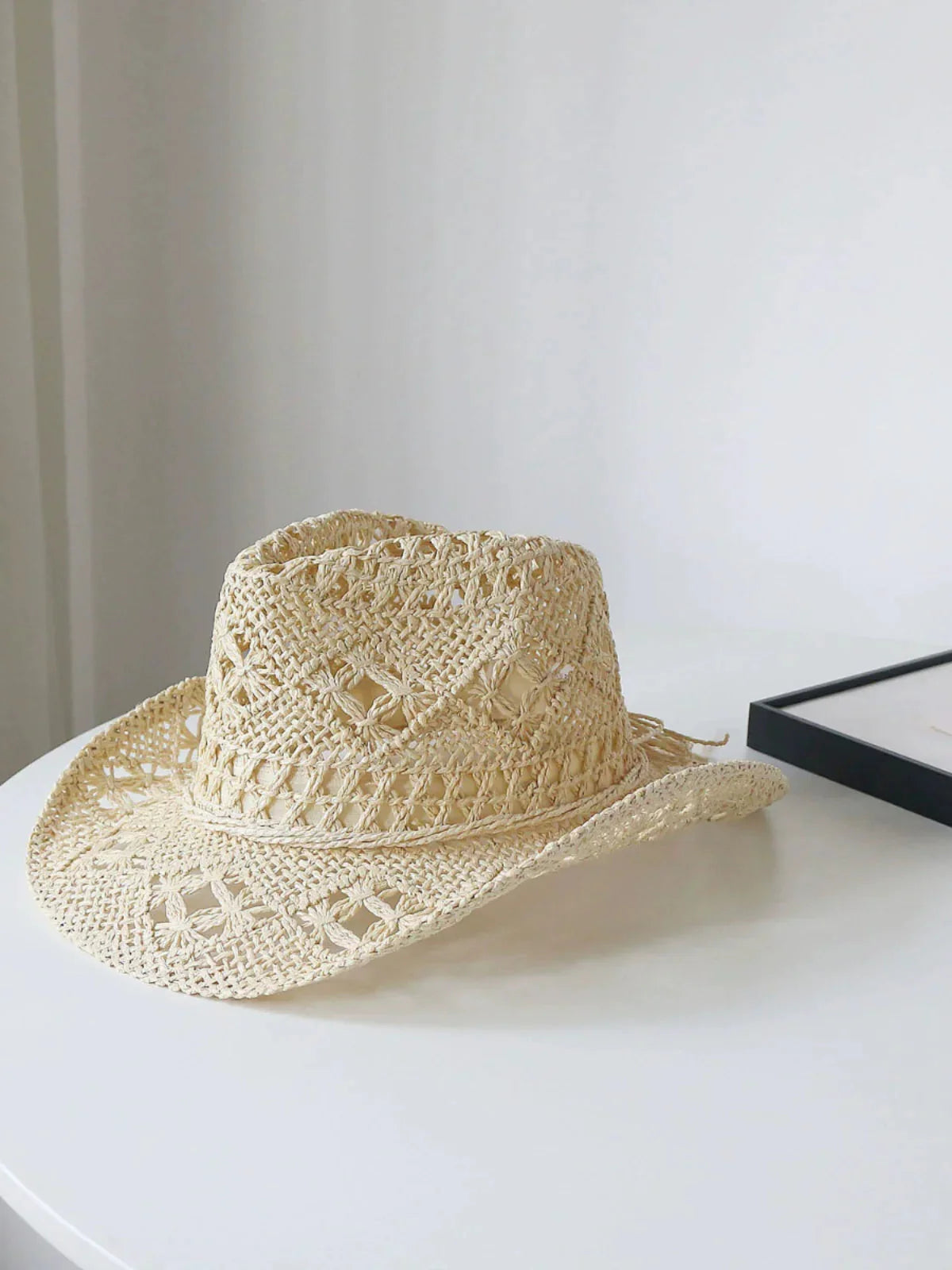 New Arrival Hand-Woven Straw Hat Cut Out Summer Sun Protection for Men and Women Sun Hat Western Cowboy Hat Outdoor All-Matching Hat