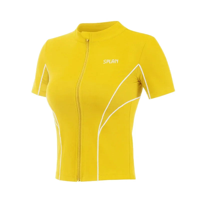 Tight Women's Stretch Professional Short Sleeve Jacket Yoga Clothes