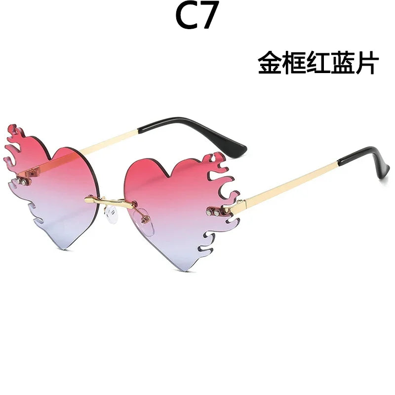 Frameless Heart Sunglasses Gradient