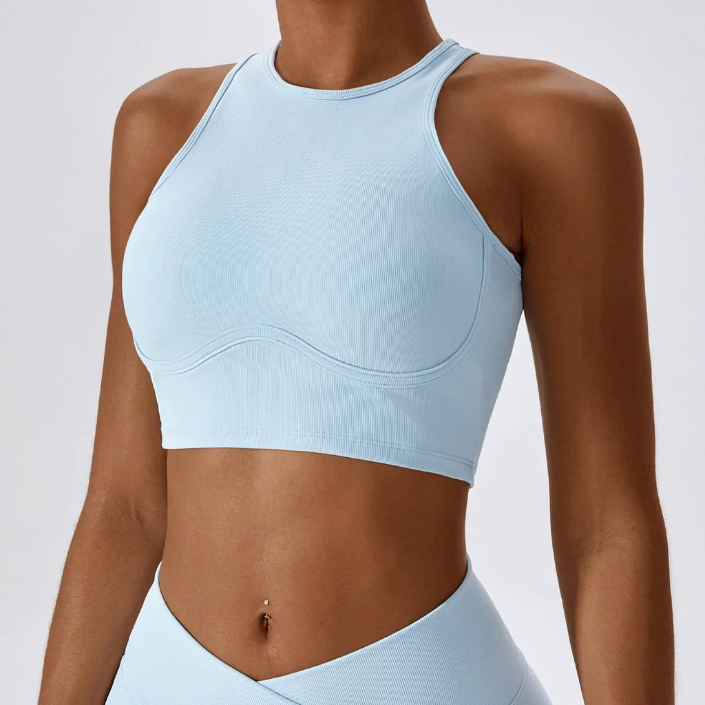 Yoga Thread Hollow-out Tight with Chest Pad Sports Vest