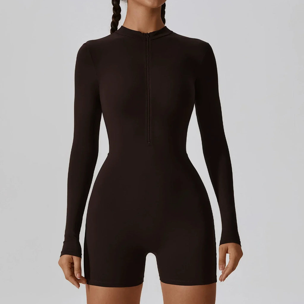 Zip Long Sleeve Yoga Jumpsuit