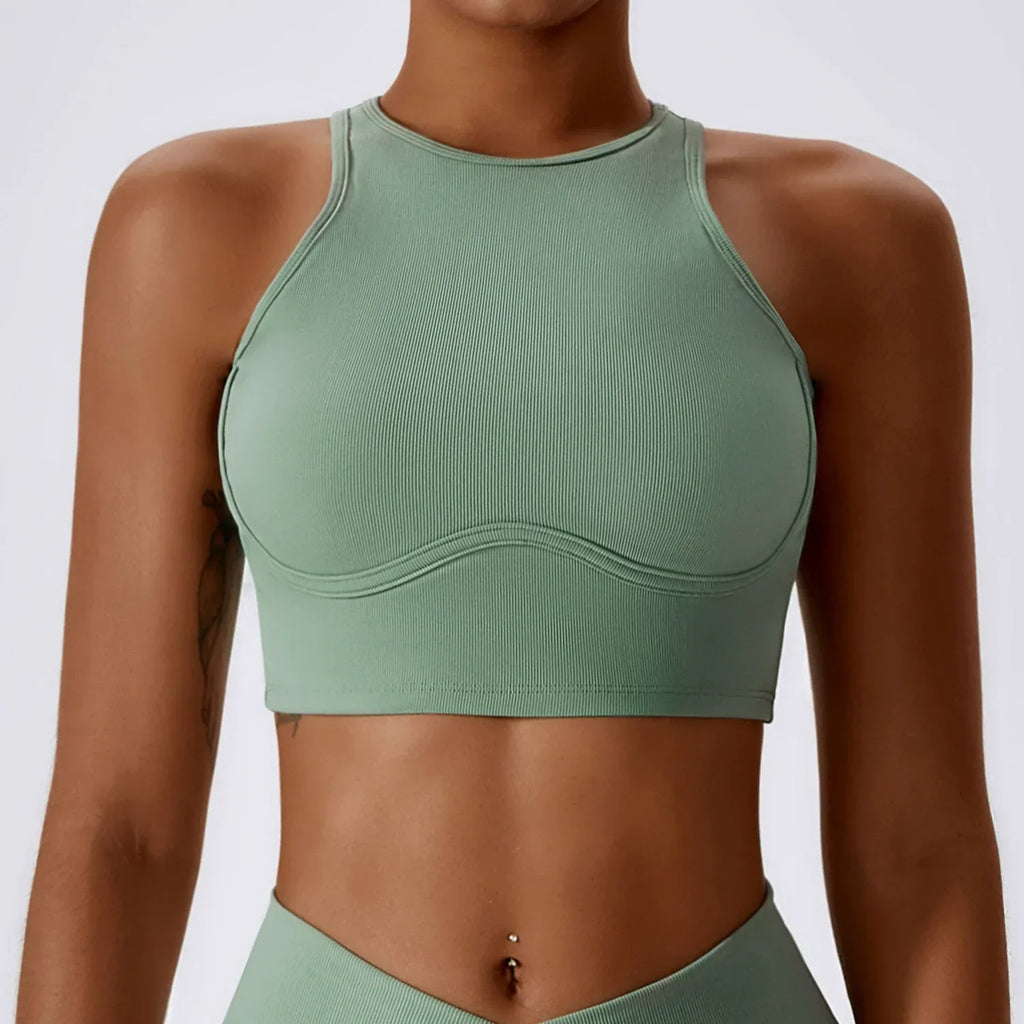 Yoga Thread Hollow-out Tight with Chest Pad Sports Vest