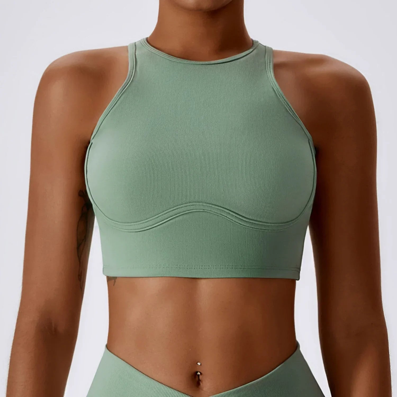 Yoga Thread Hollow-out Tight with Chest Pad Sports Vest