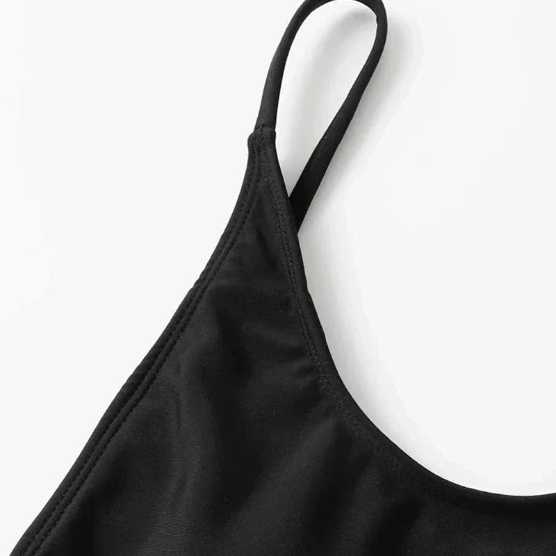 Fashion Women's Solid Color One-Piece Swimsuit Sexy Halter Bikini Solid Color Bikini Swimsuit