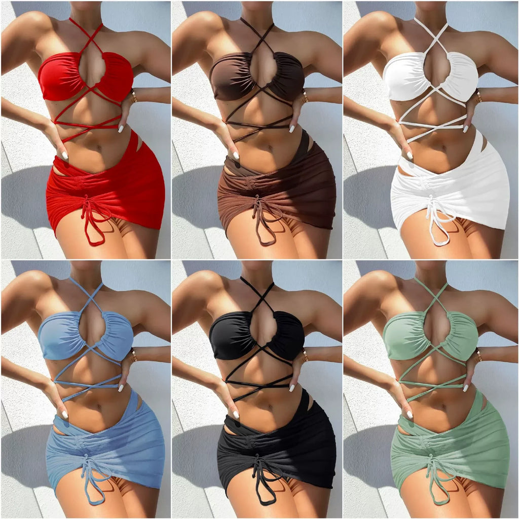 Beach Skirt & Swimsuit Set