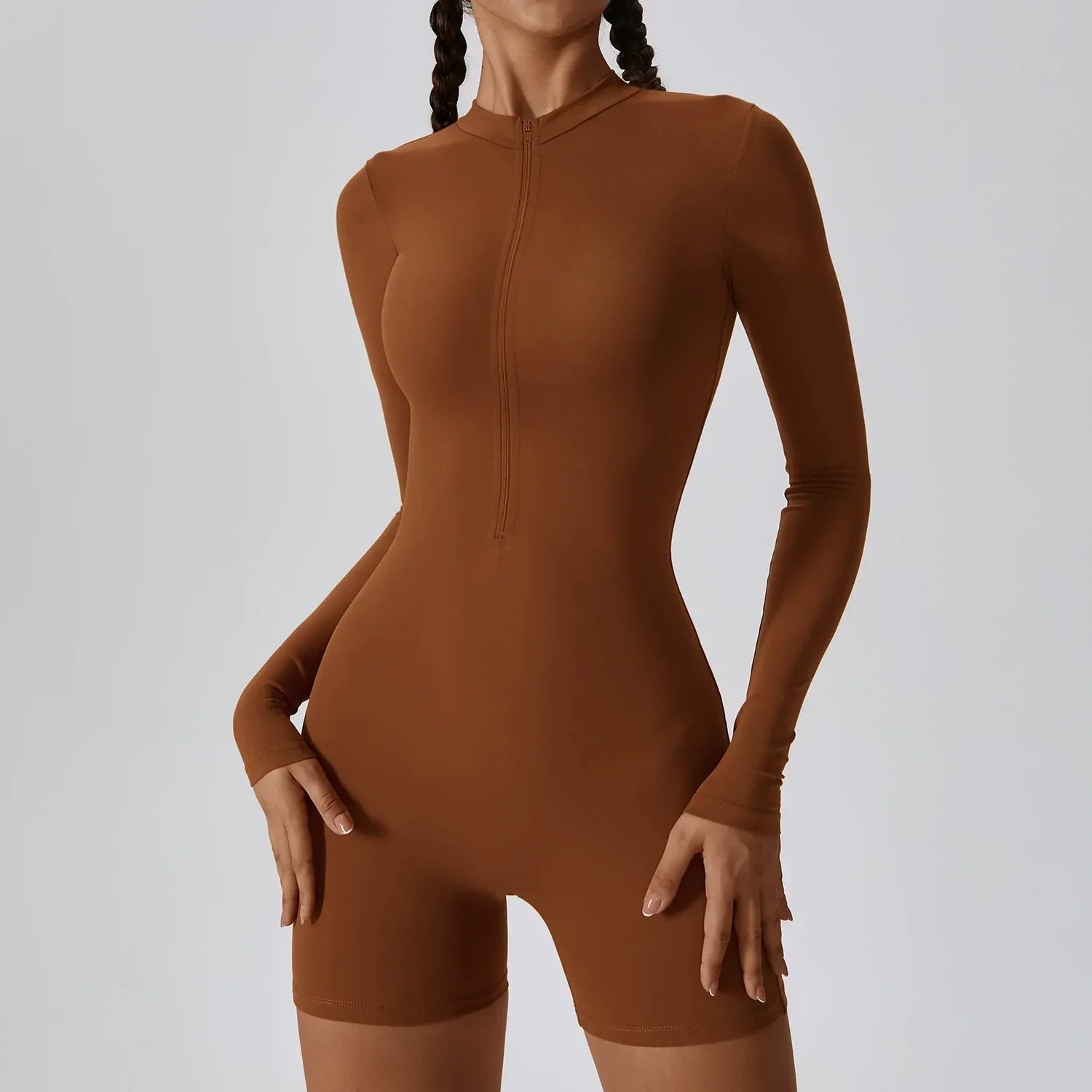Zip Long Sleeve Yoga Jumpsuit