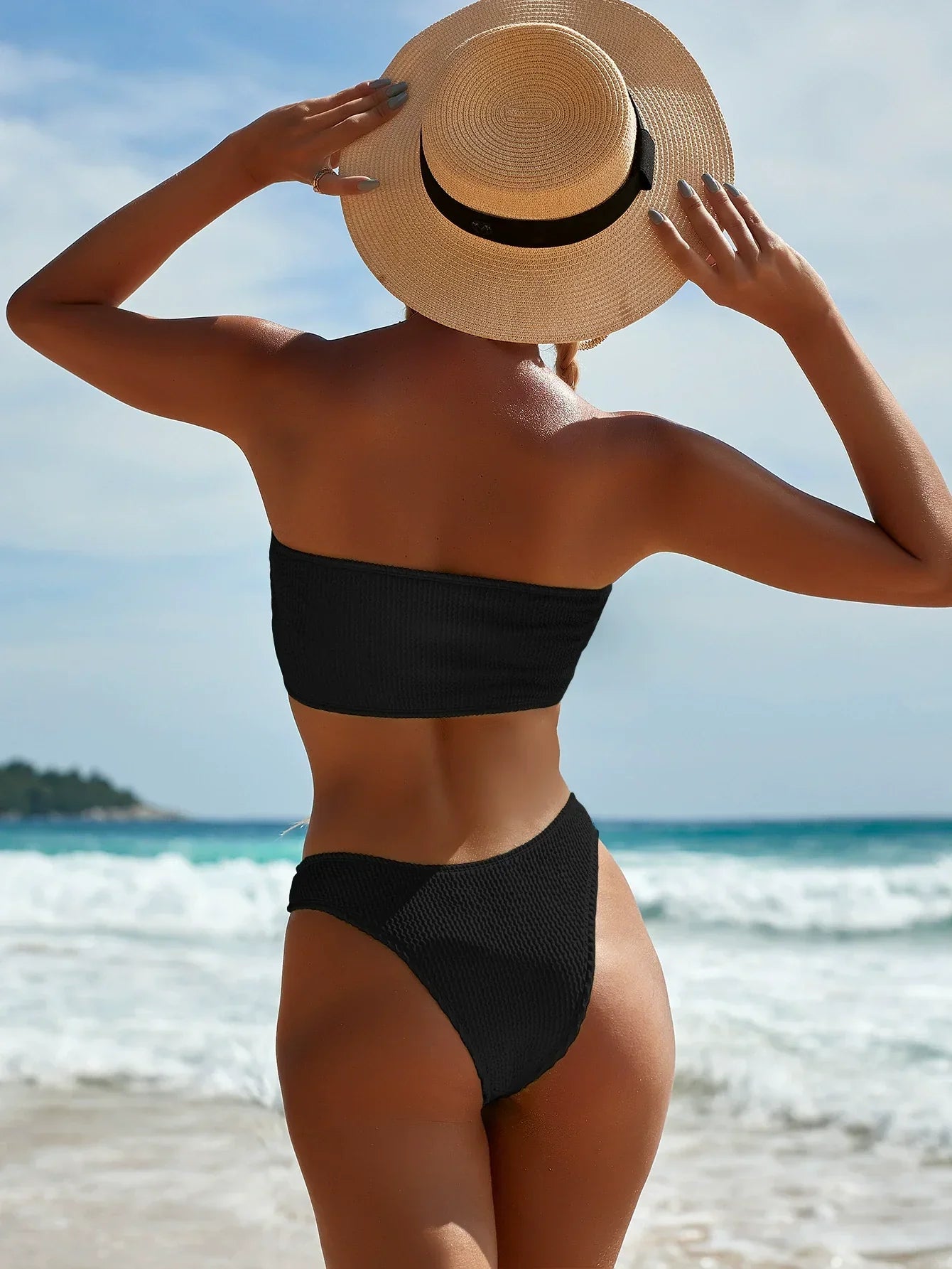 Becca Bandeau High Waist Bikini
