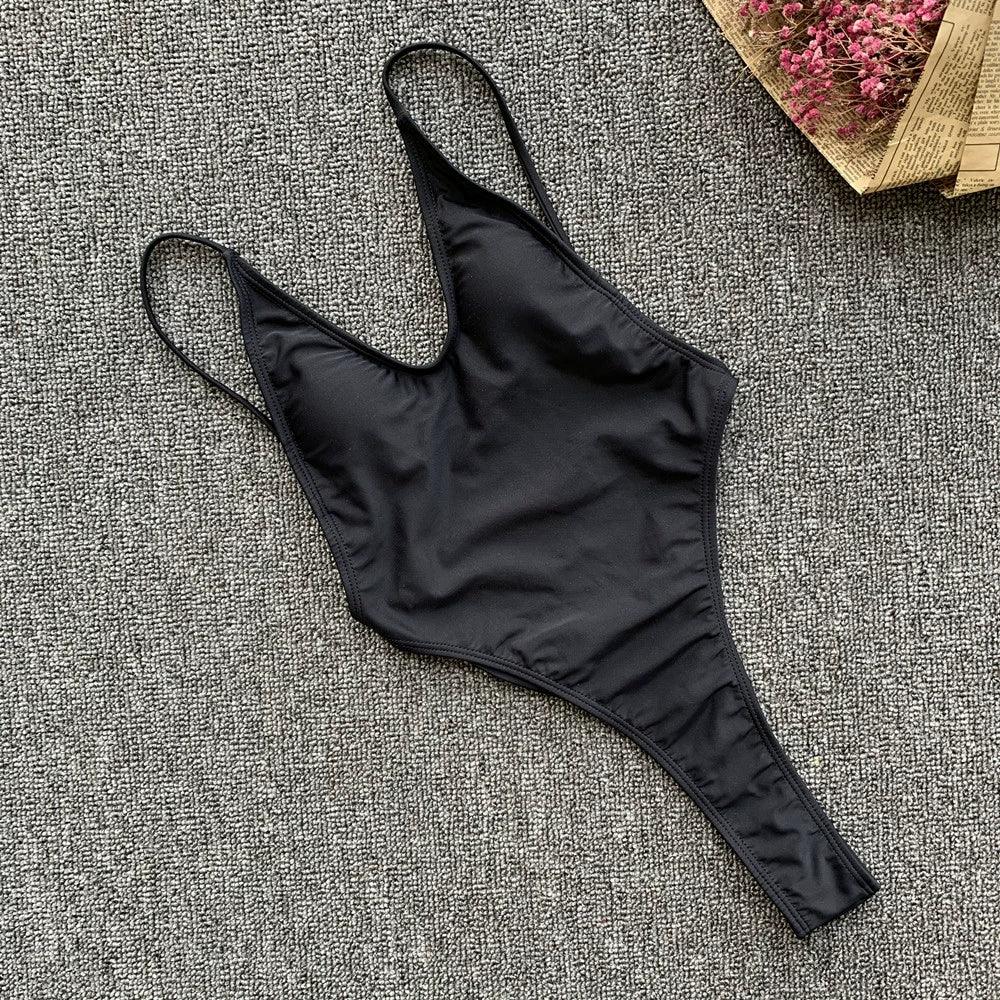 String Open Back Sexy Triangle Bikini Women's Sexy T-Back One-Piece Swimsuit Beach Hot Spring Swimsuit 194