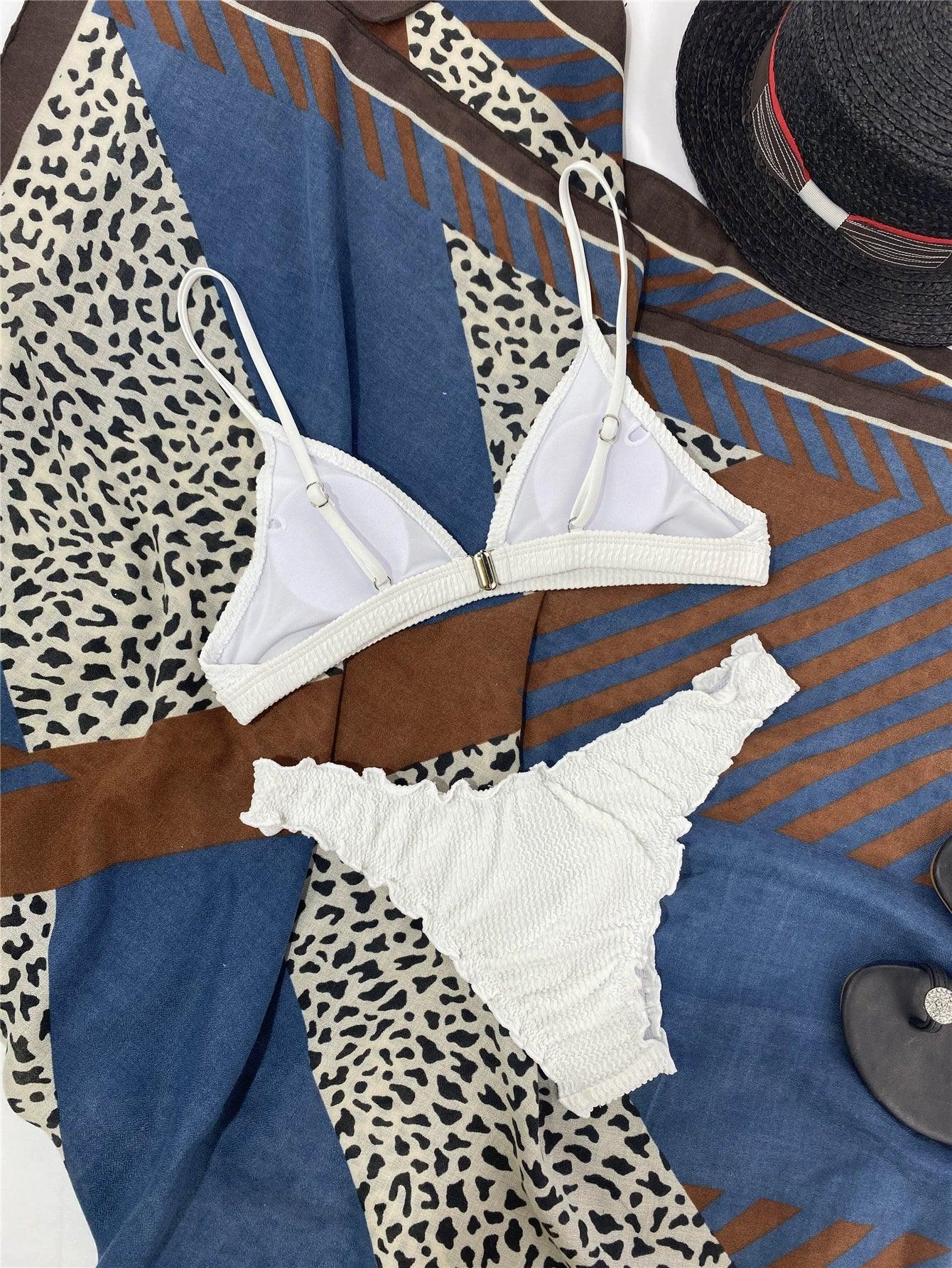 Whitney White Frill High Cut Bikini