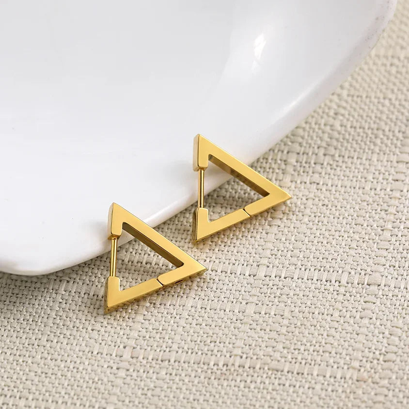 Gold Color Stainless Steel Hoop Earrings for Women Small Simple Round Circle Huggies Ear Rings Steampunk Accessories