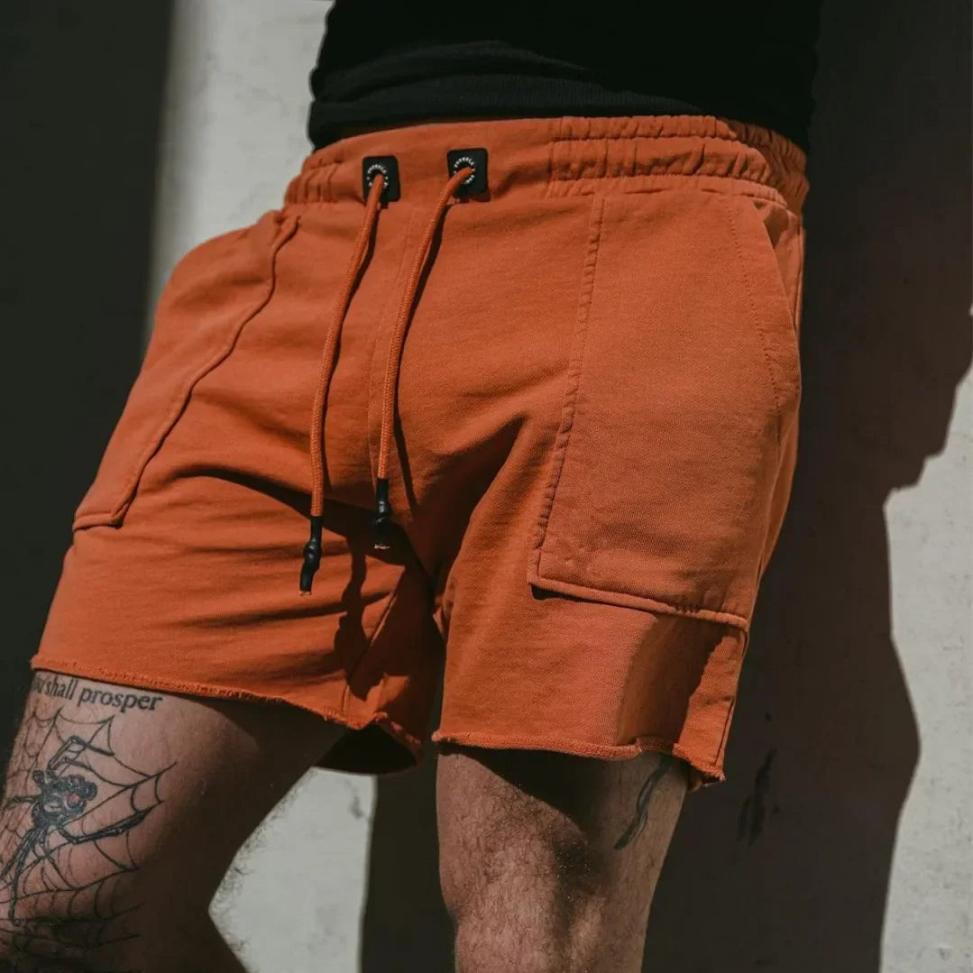 Summer Men's Athletic Shorts Terry Curling Muscle Training Squat Shorts Men's Casual Running Fitness Short-Length Pants