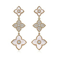 Clover Gold Earrings Repeated Use Earring Rhombus Sanhua Clover Gold Stud Earrings Beautiful Color Popular Accessories Long