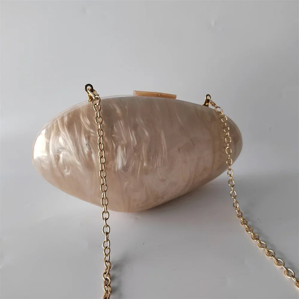 Pearl Acrylic Shell Clutch