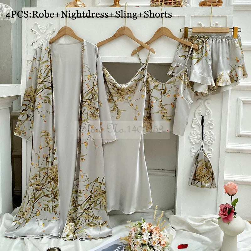 Manifest Kimono Satin Sleepwear Set