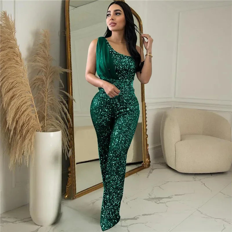 Katie Sleeveless Sequin Party Jumpsuit