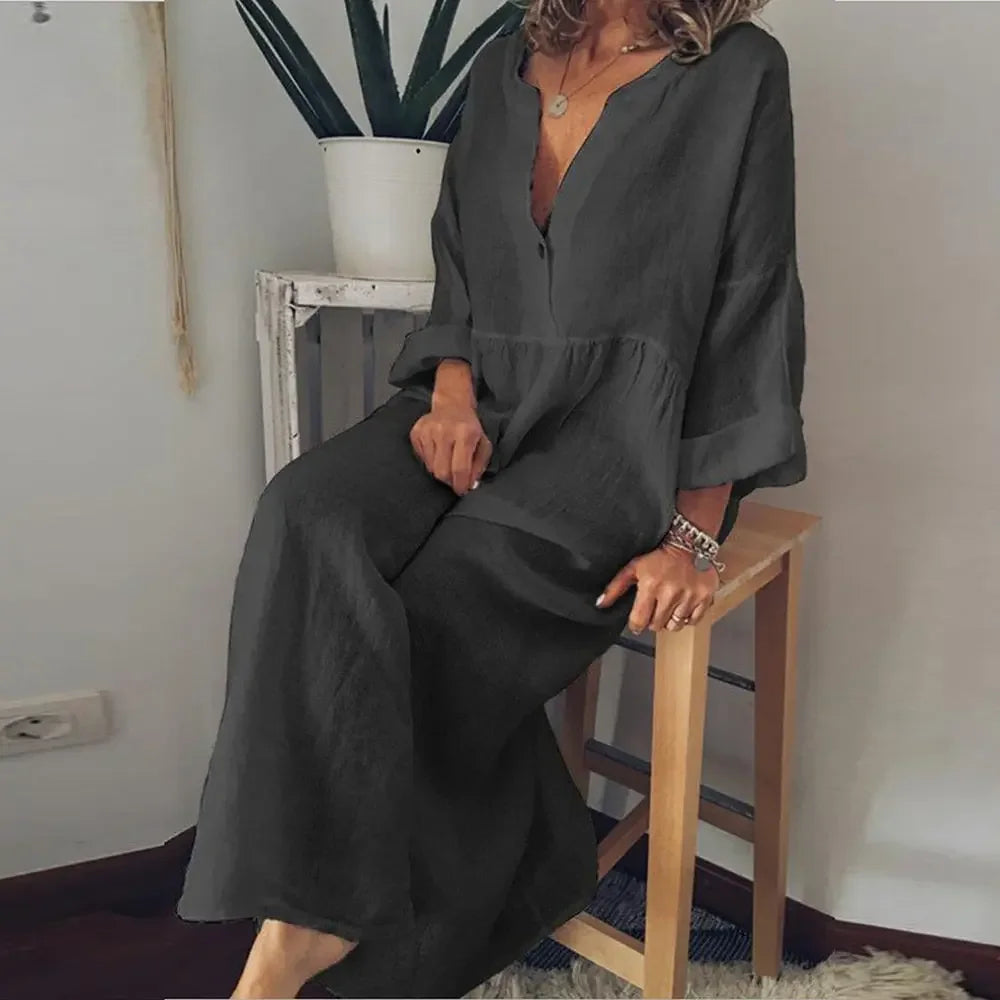 Resort Vibes Cotton Linen Dress