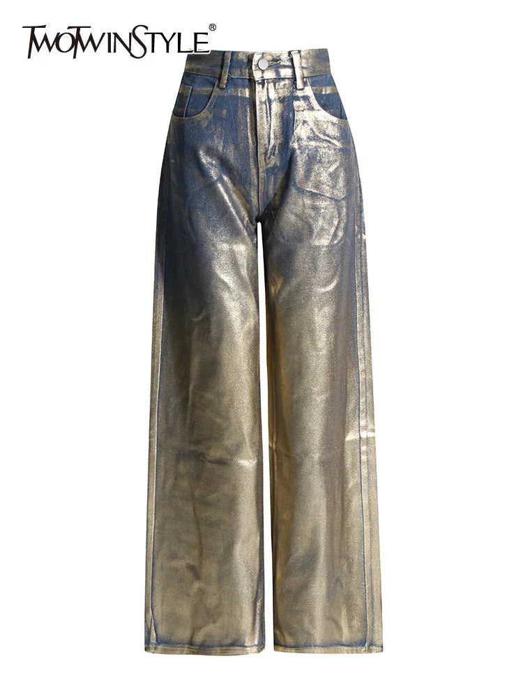 Lux Shine High Waist Straight Leg Pants