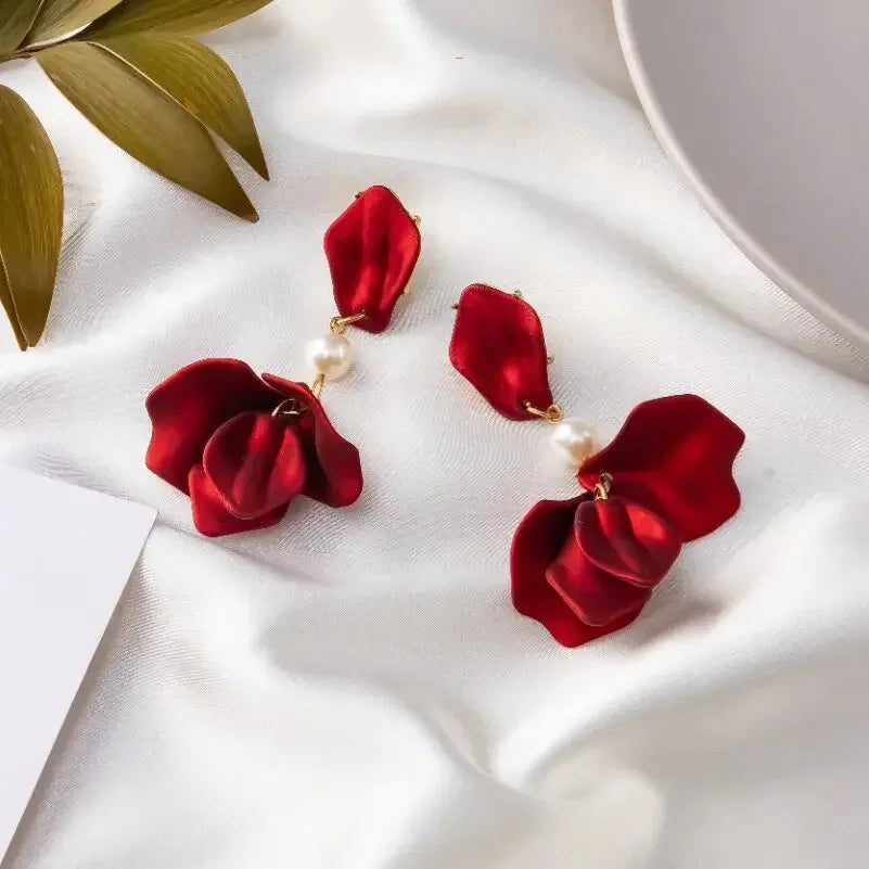 Modern Flower Clip-On Earrings