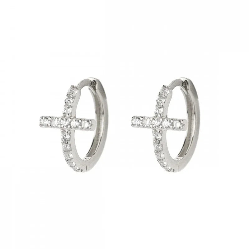 CRMYA Fashion Cubic Zirconia Cz Silver Gold Plated Hoop Earrings For Women Engagement Wedding Trendy Jewelry