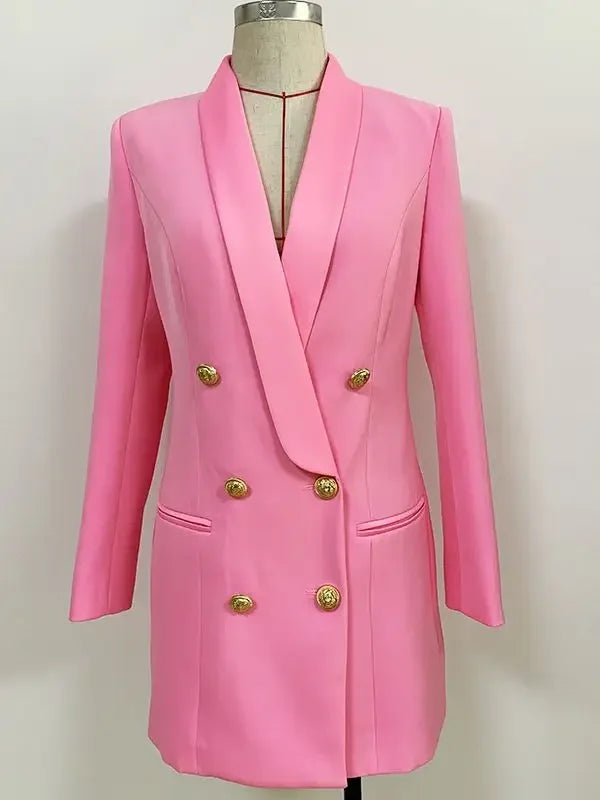 Lux Designer Satin Collar Long Brazer