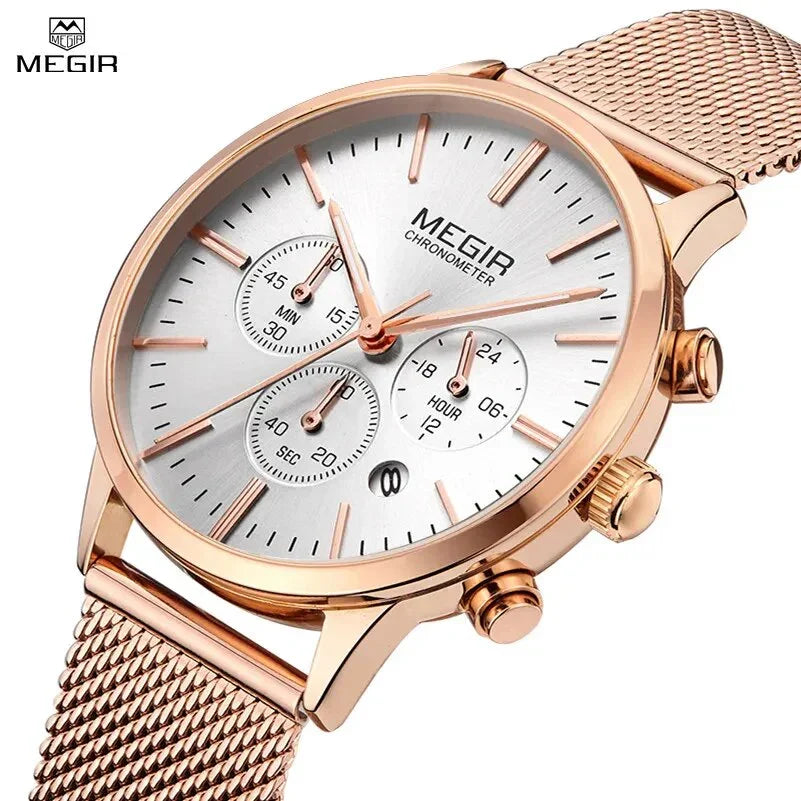 MEGIR Brand Luxury Women Watches Fashion Quartz Ladies Watch Sport Relogio Feminino Wristwatch Waterproof Dress Clock 2011