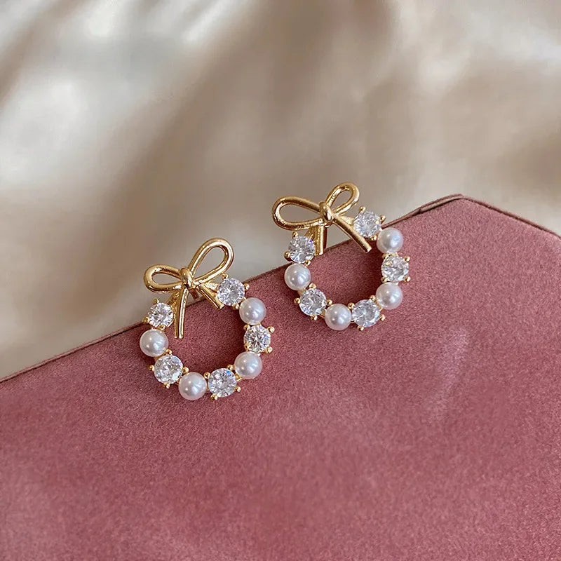 LUX Zircon Pearl Drop Earrings
