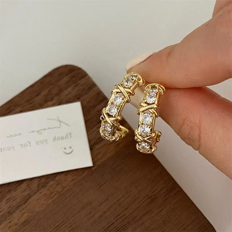 Vintage CC Design Stud Earrings