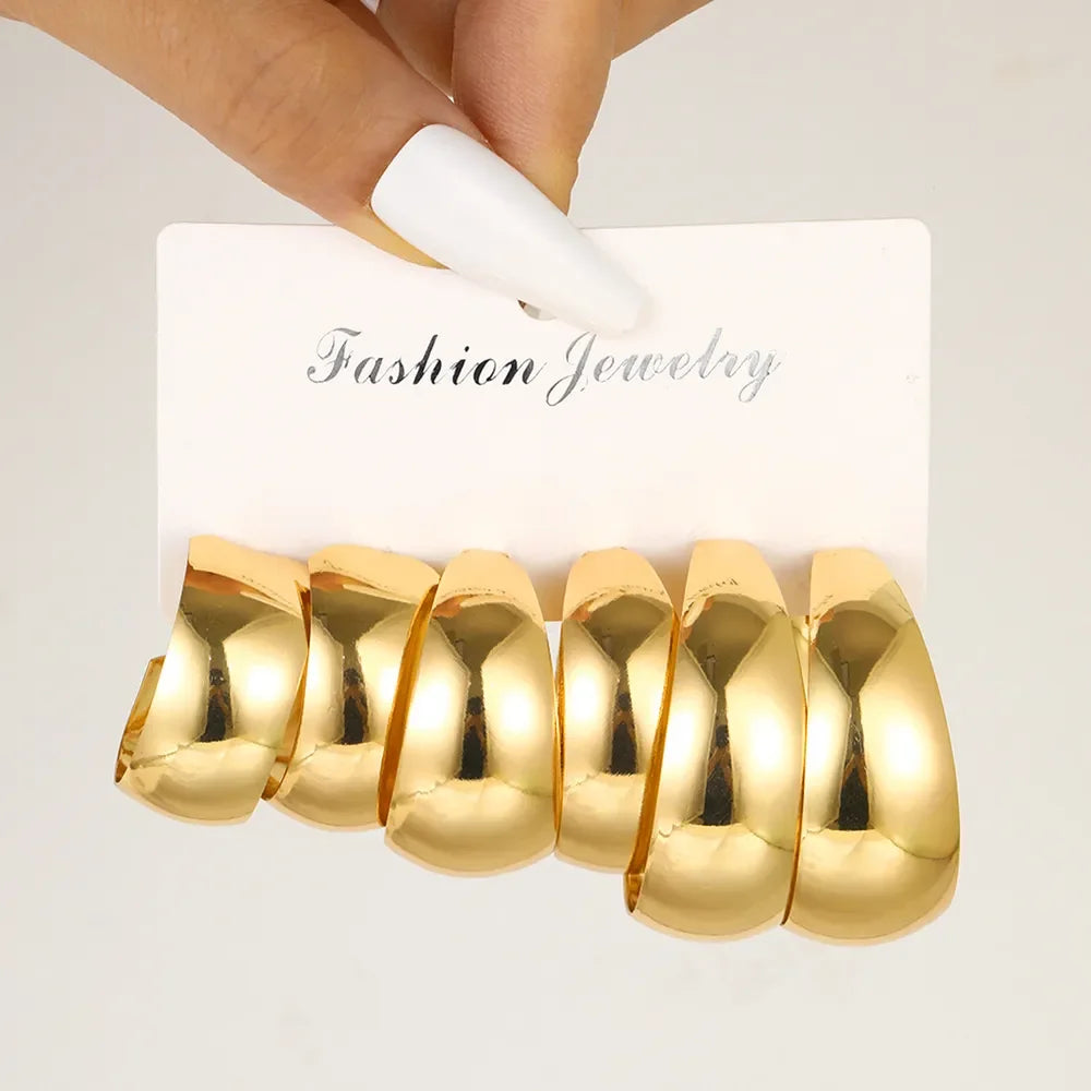 Vintage Big Hoop Earring Set