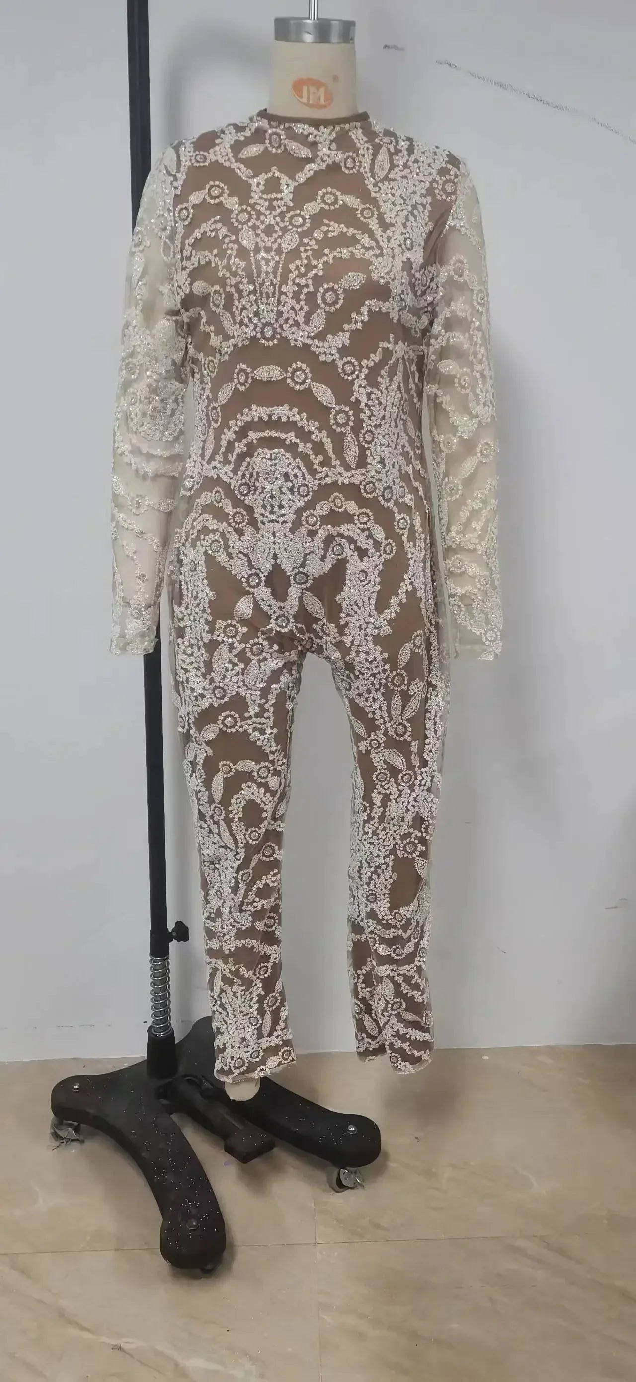 Women Elegant Sleeveless Sequined Glitter Shiny Jumpsuit Trousers Wide Leg Pants Sexy Slim Fit Backless Jumpsuit Romper Overalls