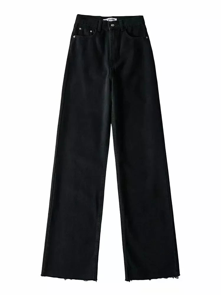 MiuKoMiYa Straight Jeans Women High Waist Streetwear Light Blue Boyfriend Denim Pants Ladies Wide Leg White Jeans For Women 2023