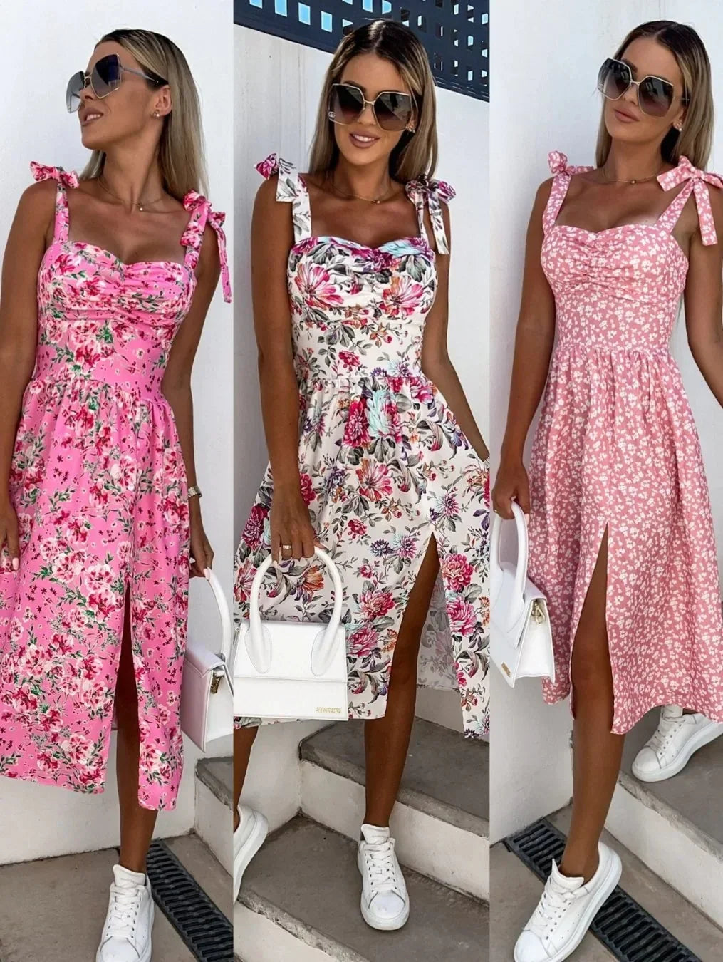 Summer Floral Sling Sun Dress
