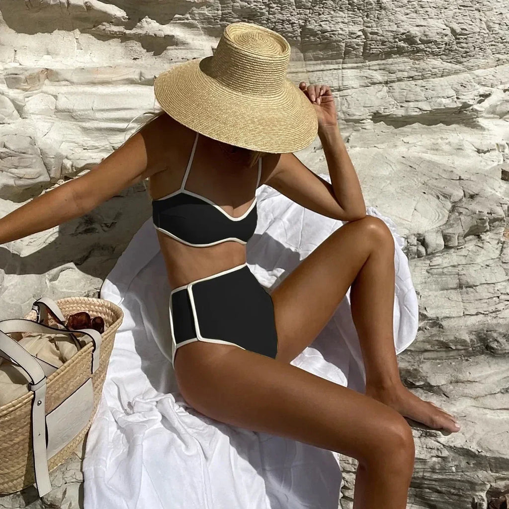 Chic Color Block Brazilian Bikini