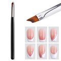 French Tips Oblique Nail Brush Black Handle Half Moon Shape UV Gel Nail Painting Drawing Pen Manicure DIY Design Tools
