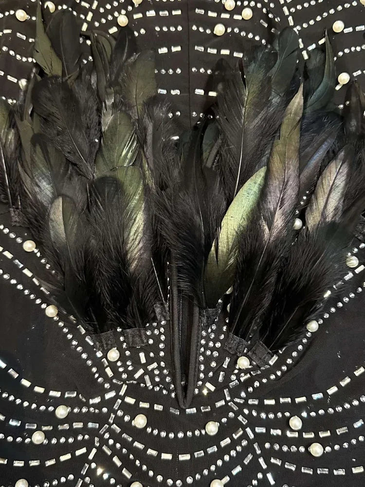 LUX Evening Feather Party Dress