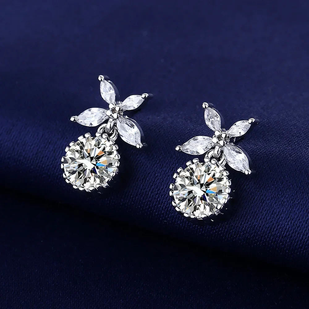 Iconic 925 Sterling Silver Crystal CZ Stud Earrings