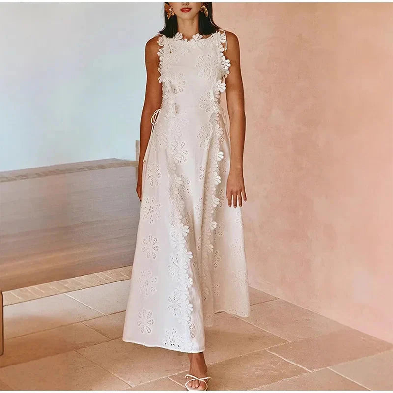 Maria Embroidered Summer Maxi Dress