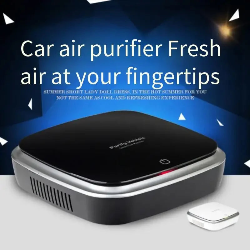 Car Air Purifier Solar Usb Oxygen Cleaner Ozone Generator Air Purifier HEPA Filter Smoke Remover Smart Gadgets Car Supplies